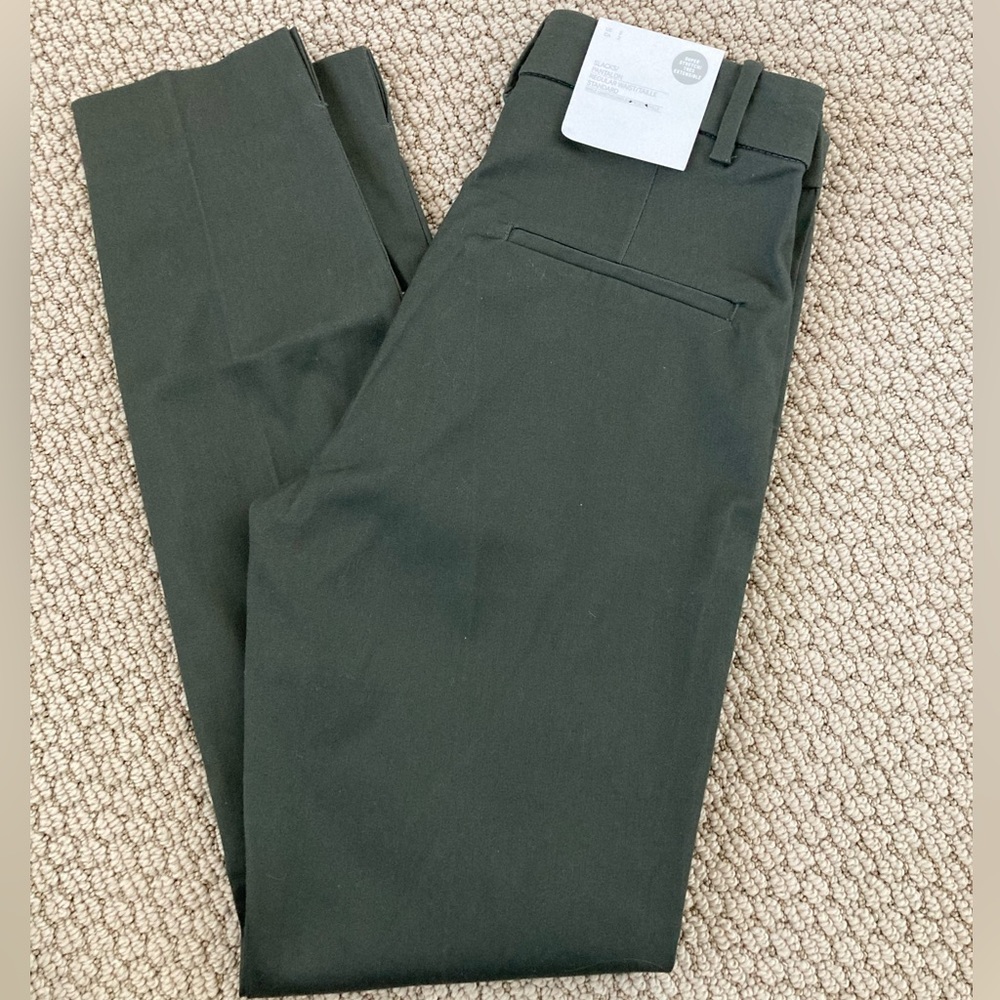 H&M olive green side zipper slacks